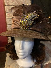 Load image into Gallery viewer, Brown church hat
