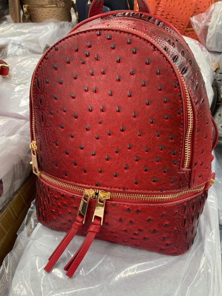 Red backpack purse