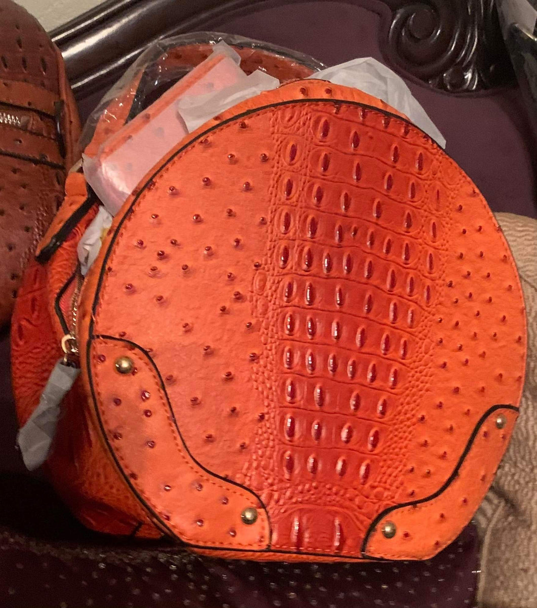Orange 3 piece purse