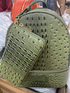 Olive backpack purse
